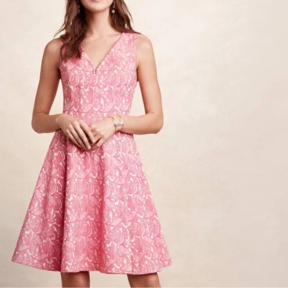 Maeve pink and white dress